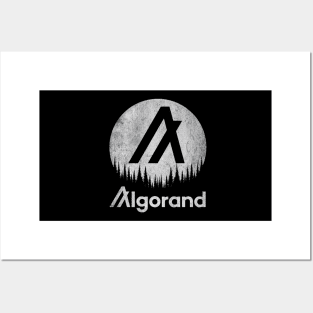 Vintage Algorand ALGO Coin To The Moon Crypto Token Cryptocurrency Wallet Birthday Gift For Men Women Posters and Art